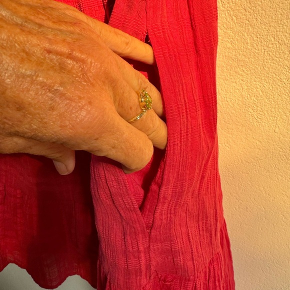 Sonoma embroidered red gauzy size medium dressss - Picture 5 of 9